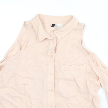 Womens UK Size 6 Divided by H&M Pink Basic Button-Up