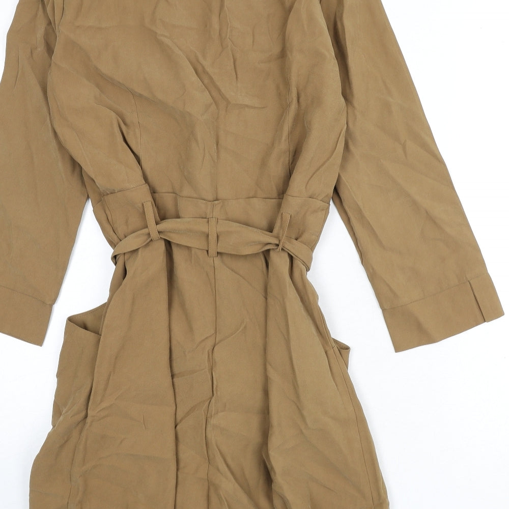 Only Womens Brown Viscose Romper One-Piece Size 8 L4 in Button - Belt Included