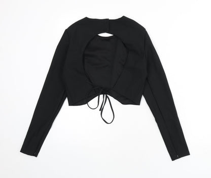 Womens UK Size M Zara Black Basic T-Shirt