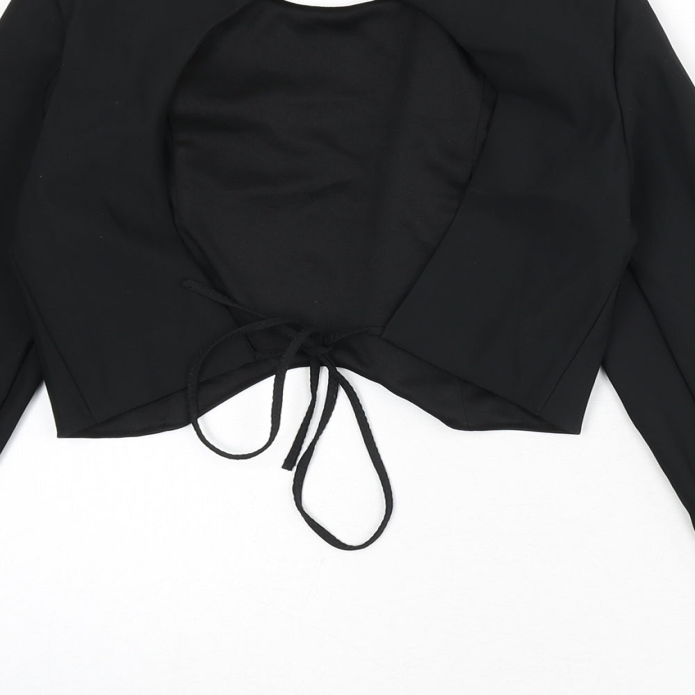 Womens UK Size M Zara Black Basic T-Shirt