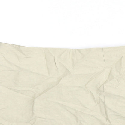 H&M Womens Beige Viscose Mini Skirt Size 6 Zip - Slit