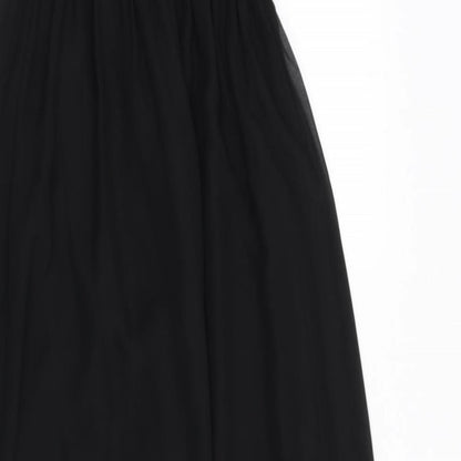 Little Mistress Womens Black Polyester Maxi Size 8 Scoop Neck Pullover - Sequins, Lace Detail