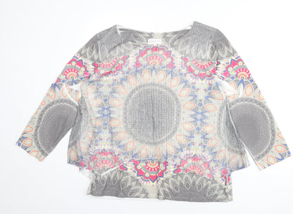 Apricot Womens Multicoloured Boat Neck Geometric Polyester Pullover Jumper Size M - Overlay