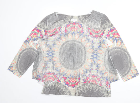 Apricot Womens Multicoloured Boat Neck Geometric Polyester Pullover Jumper Size M - Overlay