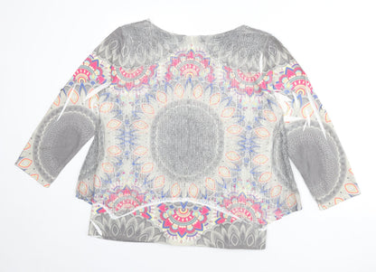 Apricot Womens Multicoloured Boat Neck Geometric Polyester Pullover Jumper Size M - Overlay