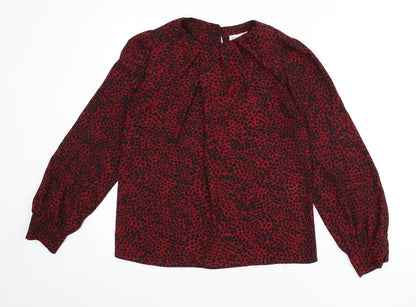 Womens UK Size 8 Warehouse Red Basic Blouse
