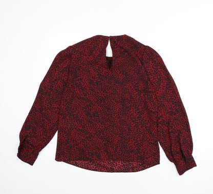 Womens UK Size 8 Warehouse Red Basic Blouse