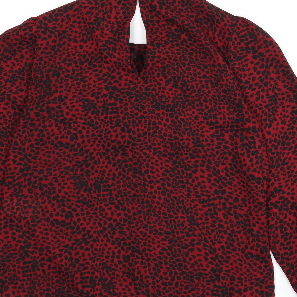 Womens UK Size 8 Warehouse Red Basic Blouse