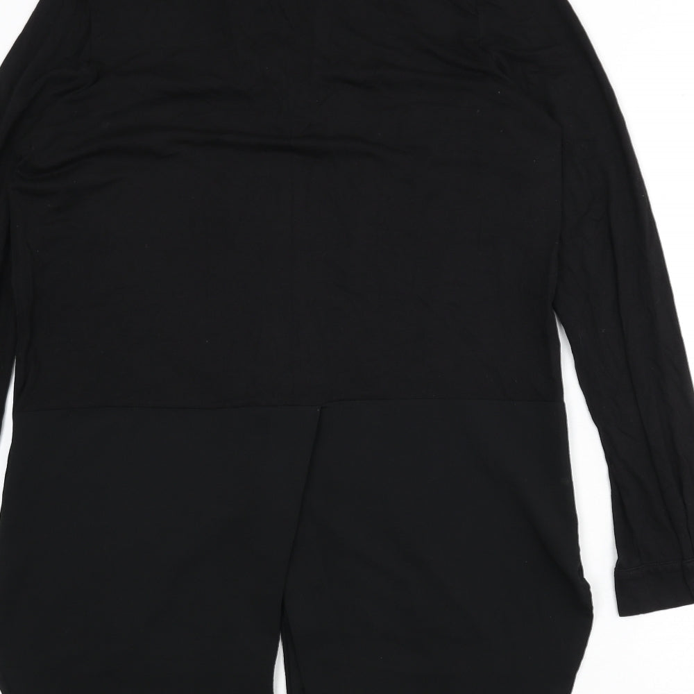 Womens UK Size 12 Marks and Spencer Black Basic Button-Up
