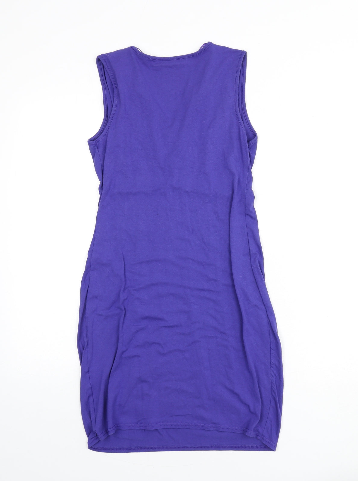 Closet Womens Purple Viscose Pencil Dress Size 10 V-Neck Pullover