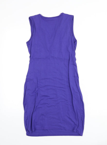 Closet Womens Purple Viscose Pencil Dress Size 10 V-Neck Pullover