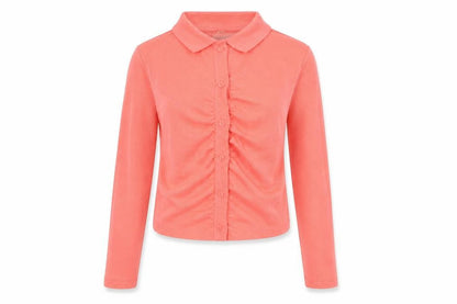Womens UK Size S Zara Pink Cropped Button-Up