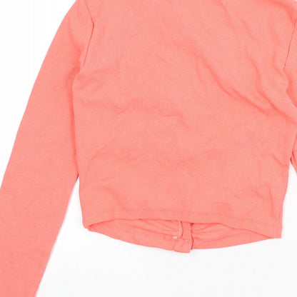 Womens UK Size S Zara Pink Cropped Button-Up