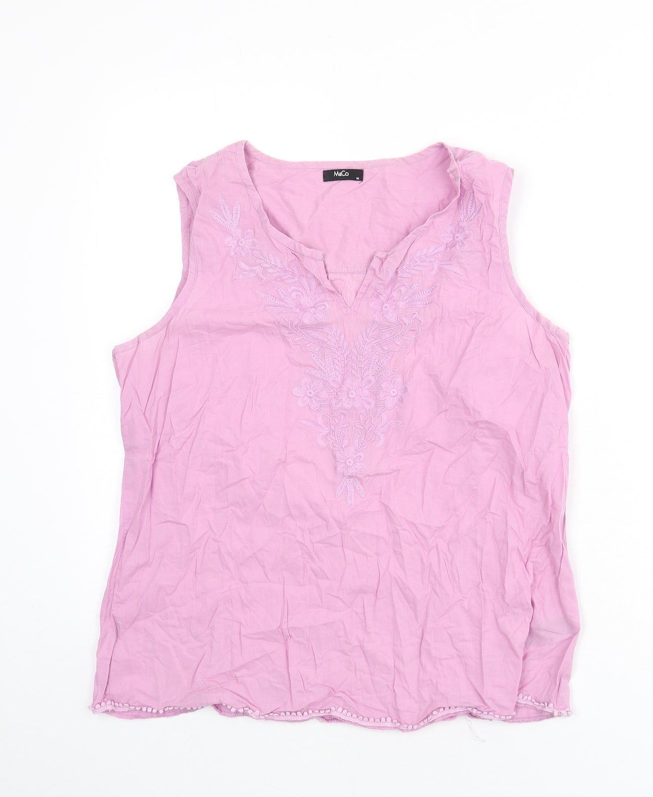 Womens UK Size 14 M&Co Purple Basic Tank