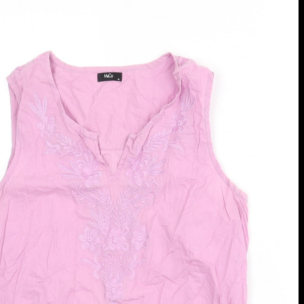 Womens UK Size 14 M&Co Purple Basic Tank