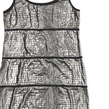 Spicy Sugar Womens Gold Animal Print Polyester A-Line Size 12 Scoop Neck Pullover - Snake Skin Print