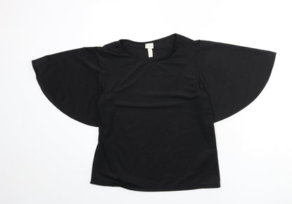 Womens UK Size S H&M Black Basic Blouse