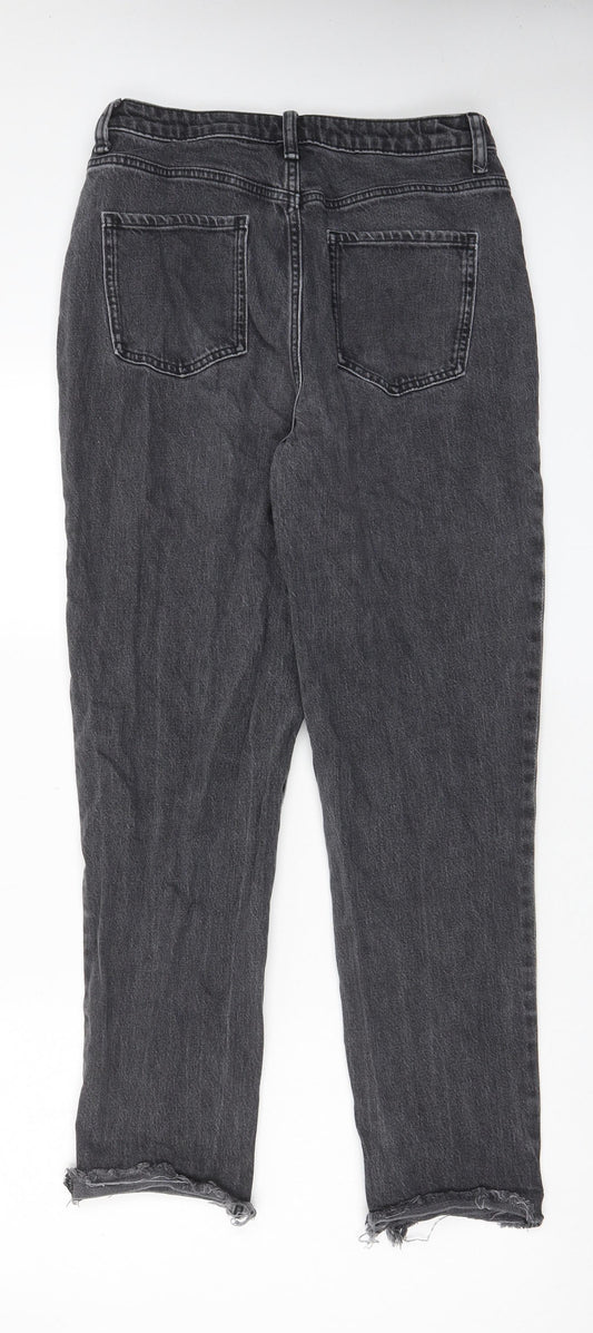 ASOS Womens Grey Cotton Straight Jeans Size 30 in L34 in Regular Zip - Pockets