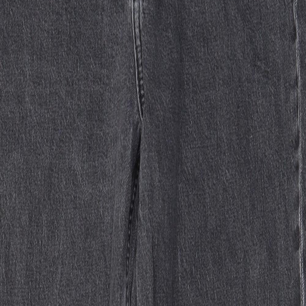 ASOS Womens Grey Cotton Straight Jeans Size 30 in L34 in Regular Zip - Pockets