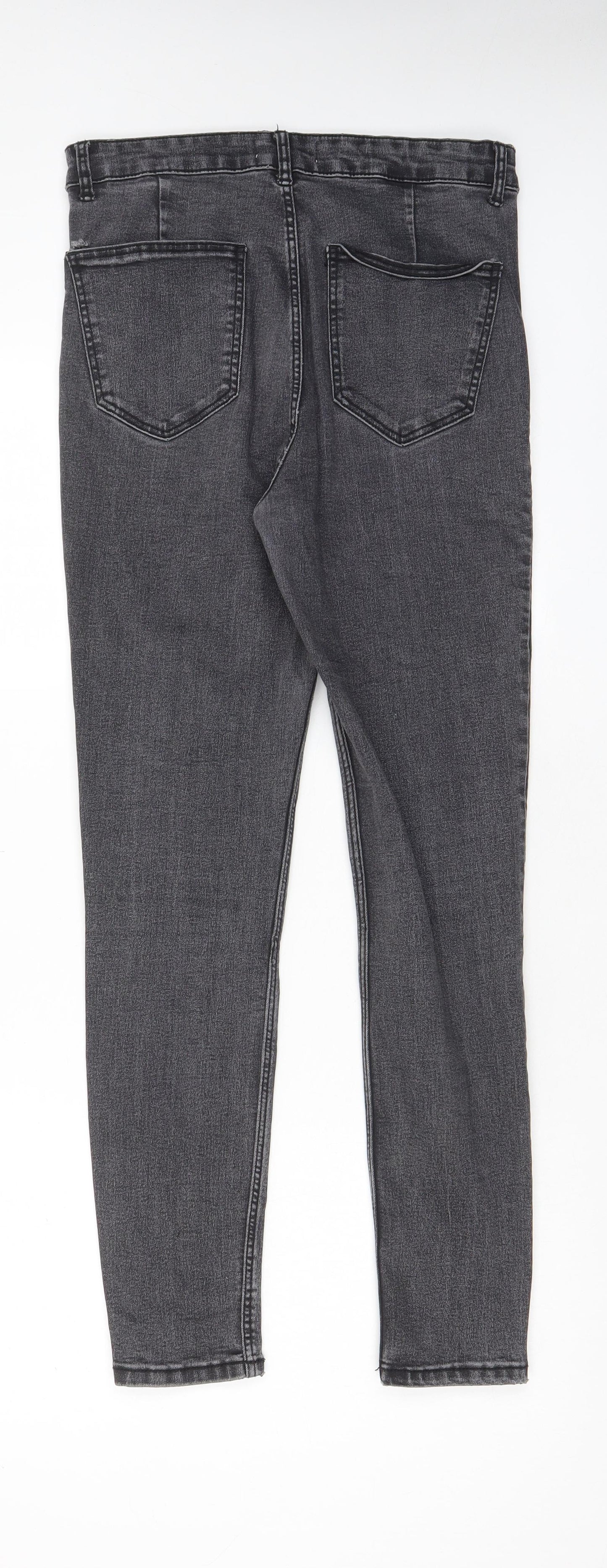 Zara Womens Grey Cotton Skinny Jeans Size 30 in L27 in Regular Zip - Pockets