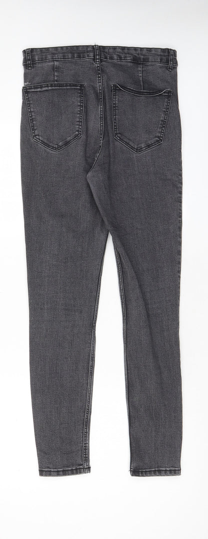 Zara Womens Grey Cotton Skinny Jeans Size 30 in L27 in Regular Zip - Pockets