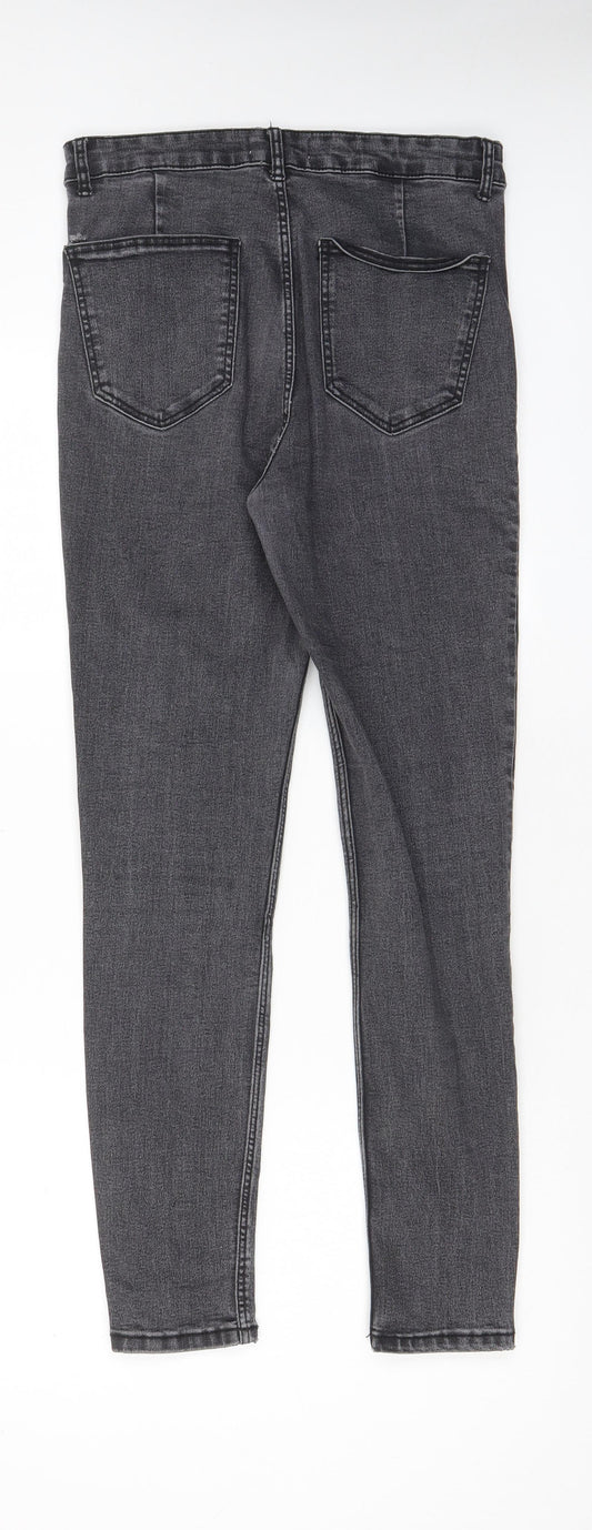 Zara Womens Grey Cotton Skinny Jeans Size 30 in L27 in Regular Zip - Pockets