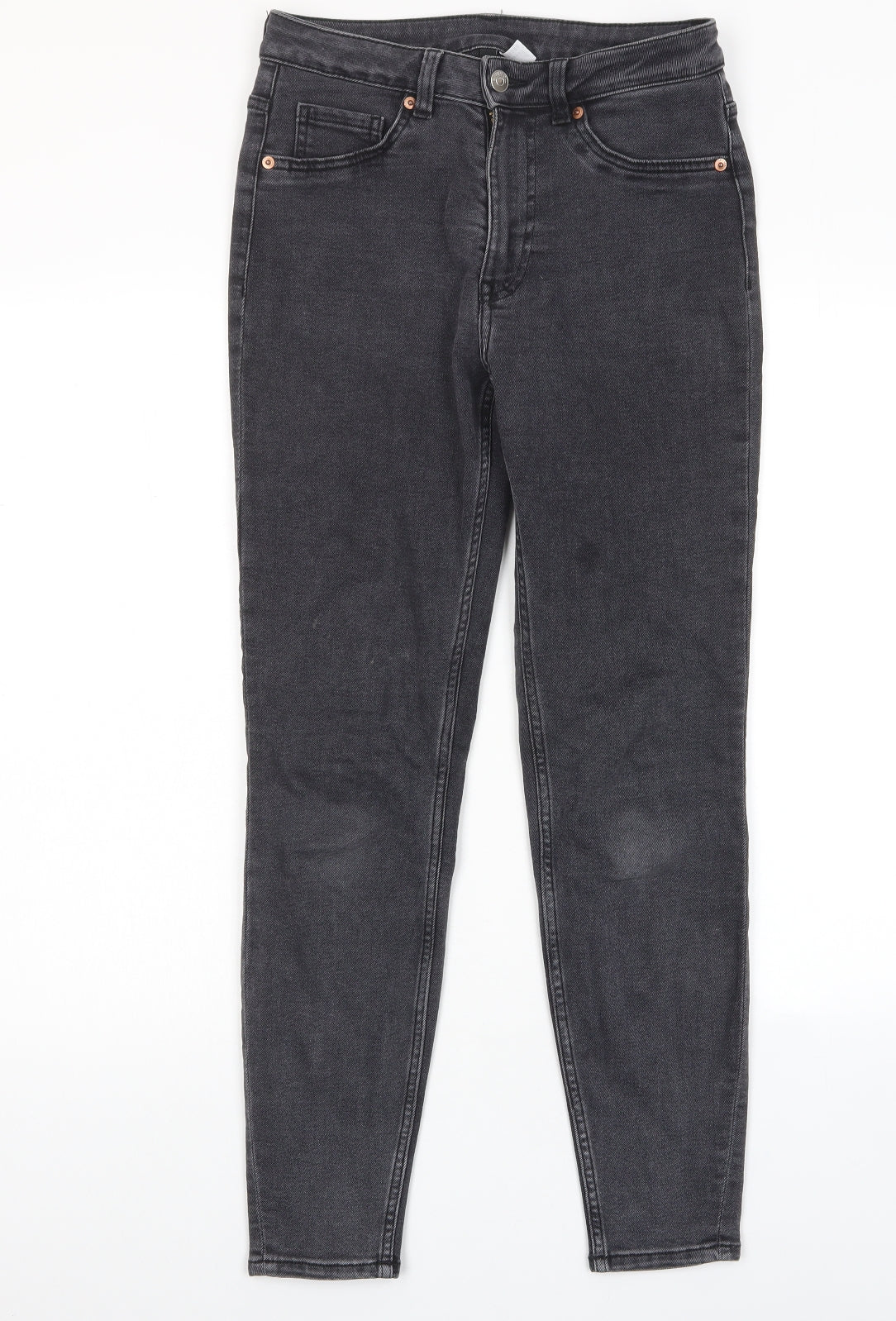 Divided by H&M Womens Red Cotton Skinny Jeans Size 10 L28 in Regular Zip - Pockets