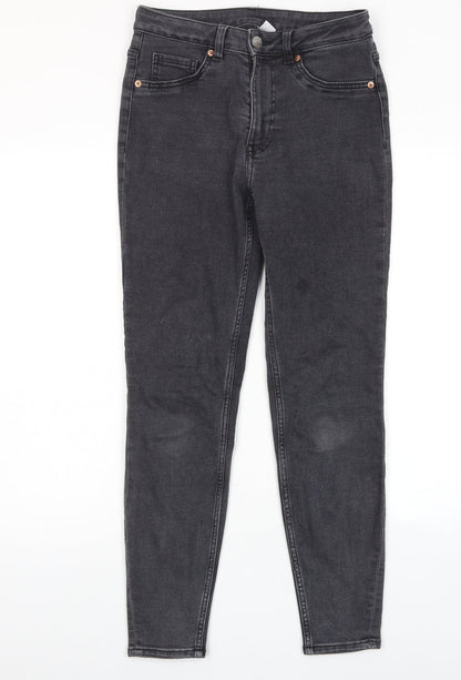 Divided by H&M Womens Red Cotton Skinny Jeans Size 10 L28 in Regular Zip - Pockets