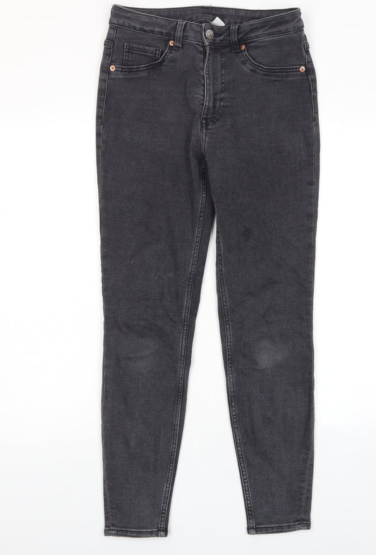 Divided by H&M Womens Red Cotton Skinny Jeans Size 10 L28 in Regular Zip - Pockets