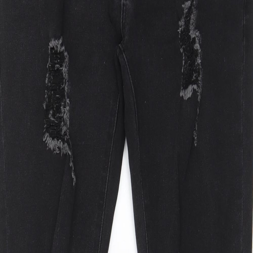 Aecupper Womens Black Cotton Skinny Jeans Size 32 in L29 in Regular Zip - Pockets