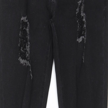Aecupper Womens Black Cotton Skinny Jeans Size 32 in L29 in Regular Zip - Pockets