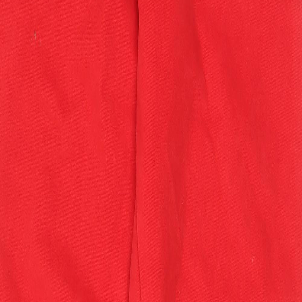 Flag Jeans Womens Red Cotton Trousers Size 6 L31 in Regular Zip - Pockets