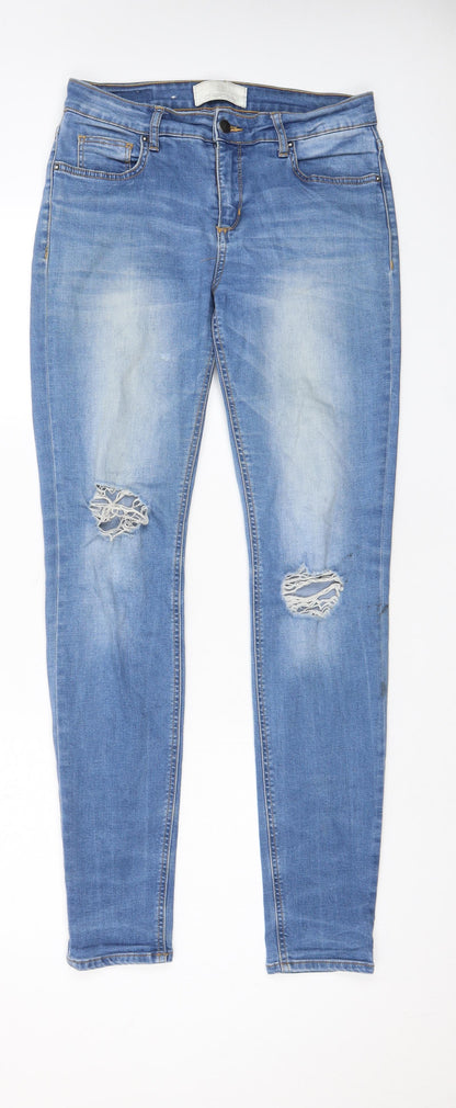 Womens UK Size 30 in Pieces Regular Fit Skinny Blue Jeans