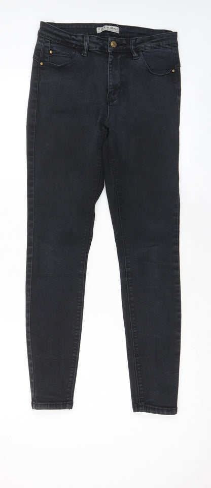 Denim & Co. Womens Black Cotton Skinny Jeans Size 12 L28 in Regular Zip - Pockets