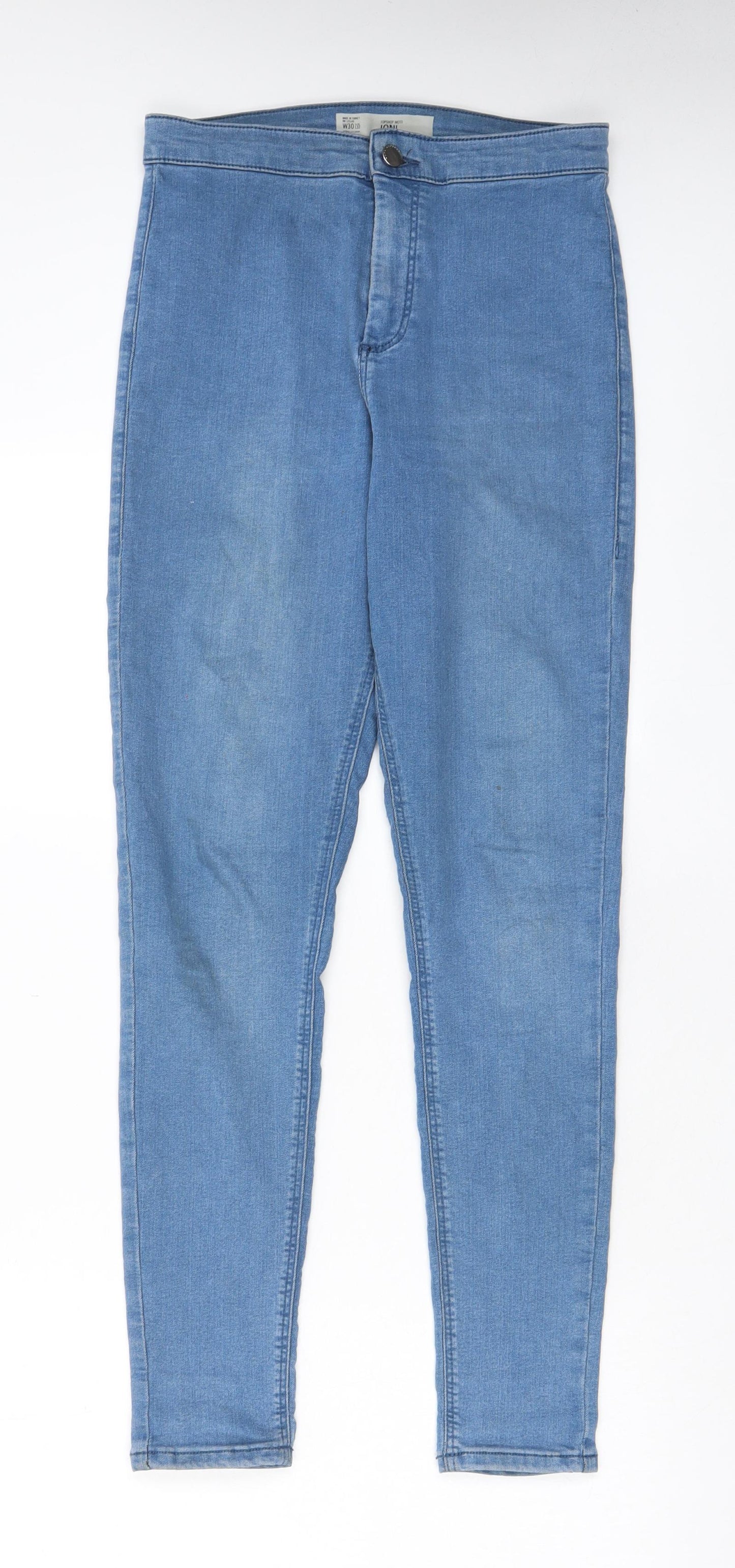 Topshop Womens Blue Cotton Skinny Jeans Size 30 in L32 in Regular Zip - Pockets