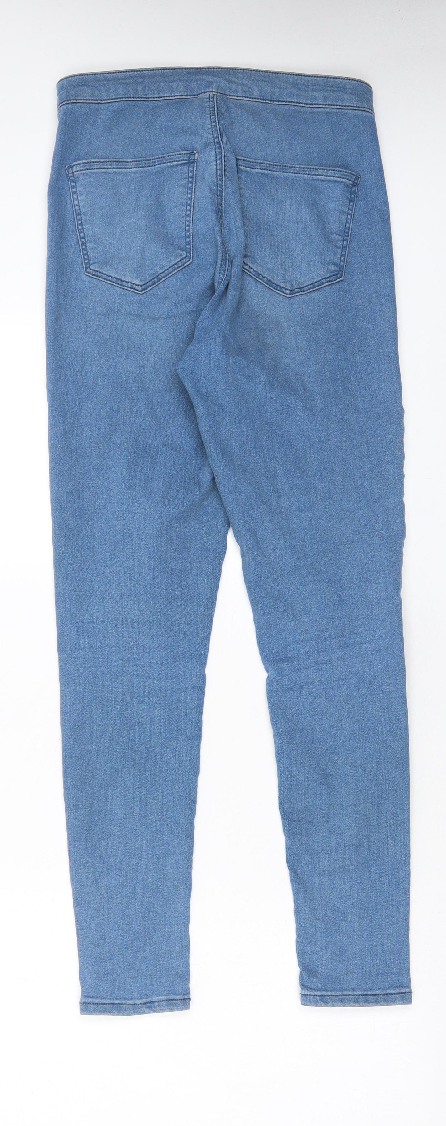 Topshop Womens Blue Cotton Skinny Jeans Size 30 in L32 in Regular Zip - Pockets
