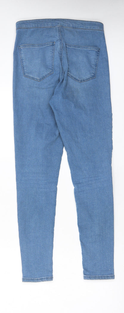 Topshop Womens Blue Cotton Skinny Jeans Size 30 in L32 in Regular Zip - Pockets