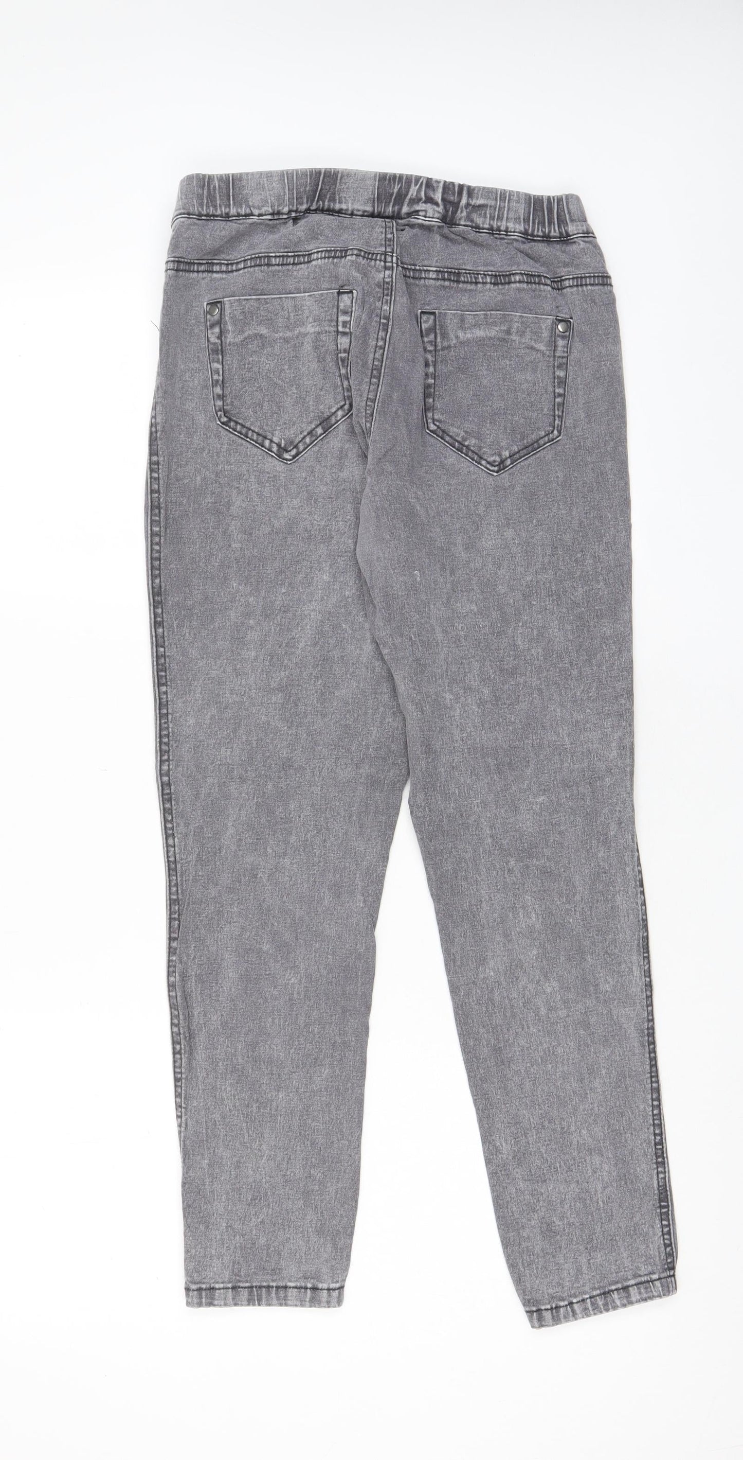 NEXT Womens Grey Cotton Jegging Jeans Size 28 in L27 in Regular - Elasticated Waist