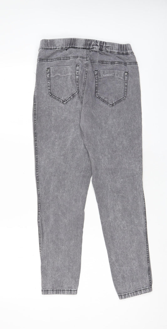 NEXT Womens Grey Cotton Jegging Jeans Size 28 in L27 in Regular - Elasticated Waist