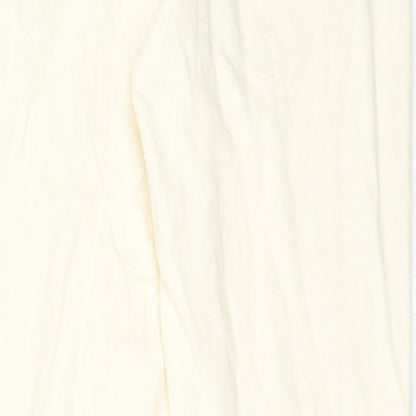 River Island Womens Ivory Cotton Mom Jeans Size 10 L30 in Regular Zip - Pockets