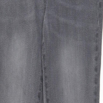 Avenue Womens Grey Cotton Skinny Jeans Size 12 L29 in Regular Zip - Pockets