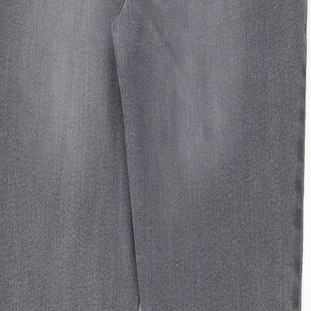 Avenue Womens Grey Cotton Skinny Jeans Size 12 L29 in Regular Zip - Pockets
