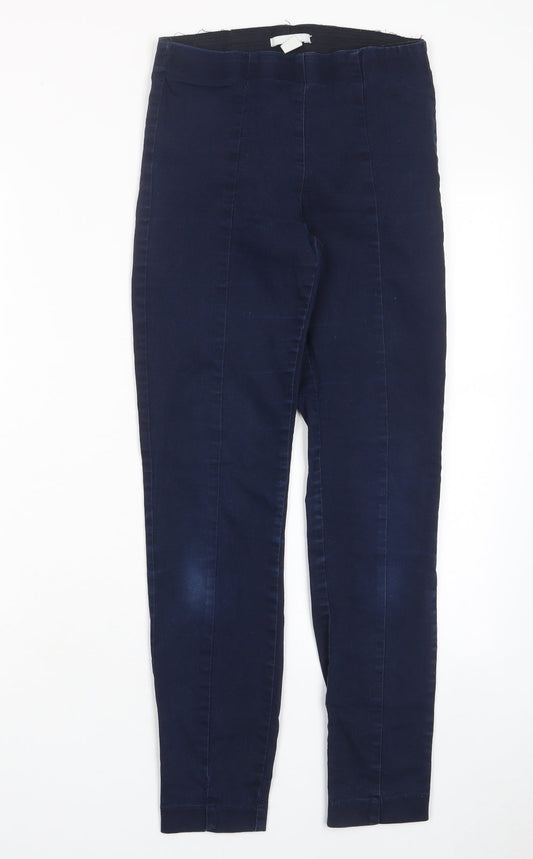 Womens UK Size 6 H&M Regular Fit Capri Blue Trousers