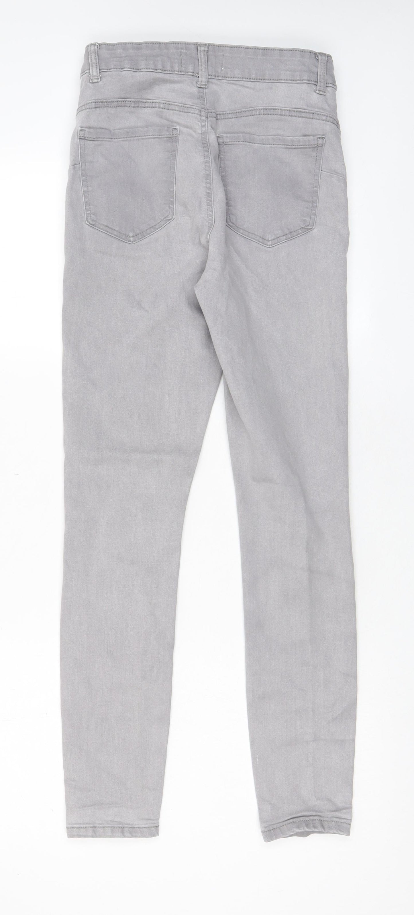 Denim & Co. Womens Grey Cotton Skinny Jeans Size 10 L27 in Regular Zip - Pockets