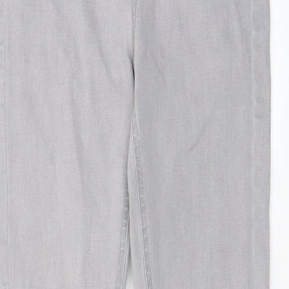 Denim & Co. Womens Grey Cotton Skinny Jeans Size 10 L27 in Regular Zip - Pockets