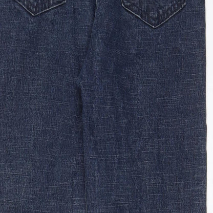 EQ Jeans Womens Blue Cotton Straight Jeans Size 28 in L24 in Regular Zip - Pockets, Jewels