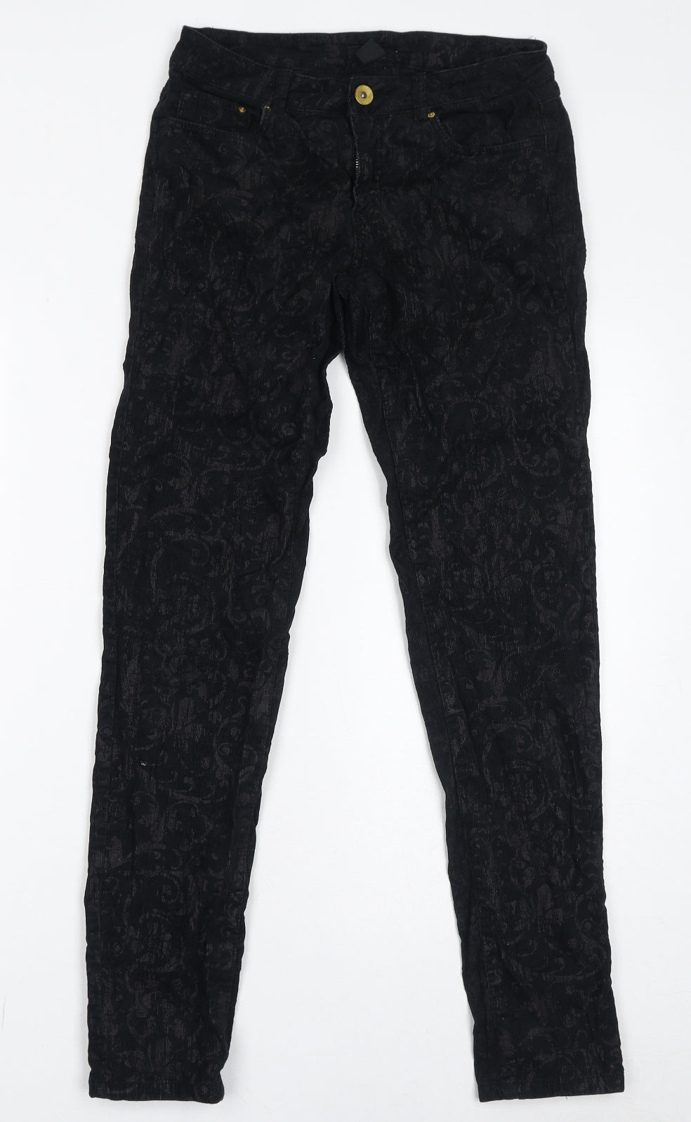 Womens UK Size 8 H&M Regular Fit  Black Trousers