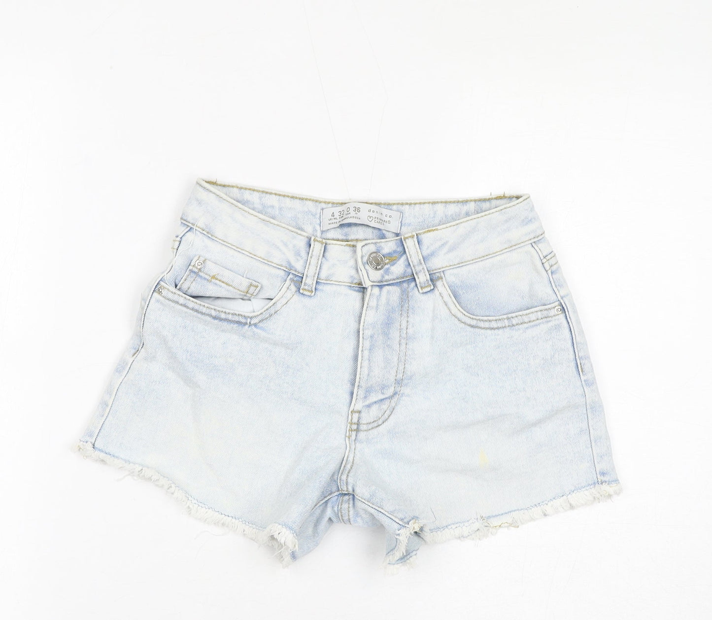 Denim & Co. Womens Blue Cotton Cut-Off Shorts Size 4 L3 in Regular Zip - Distressed Hem