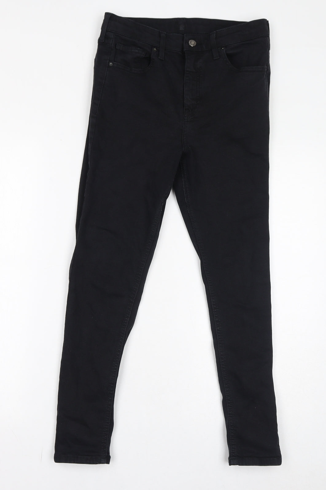 Topshop Womens Black Cotton Skinny Jeans Size 28 in L25 in Regular Zip