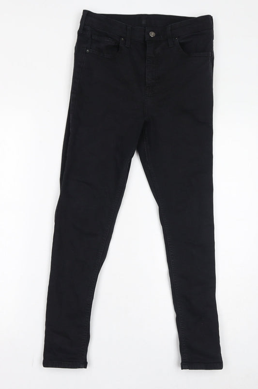 Topshop Womens Black Cotton Skinny Jeans Size 28 in L25 in Regular Zip